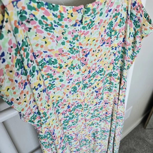 LOFT Multicolor Confetti Midi Dress Size 12 Casual Feminine Boho Spring Summer - Picture 7 of 7